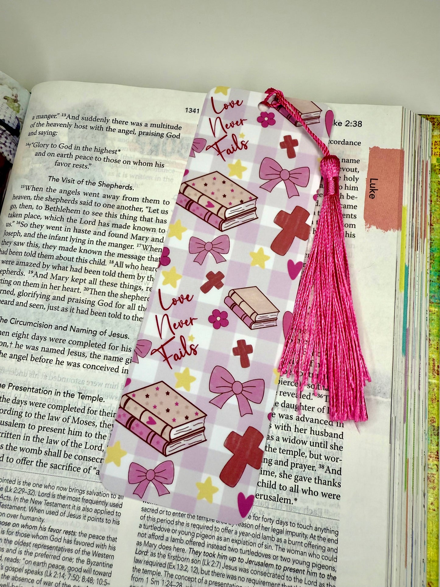 Bookmark Pink Valentine Day Inspirational