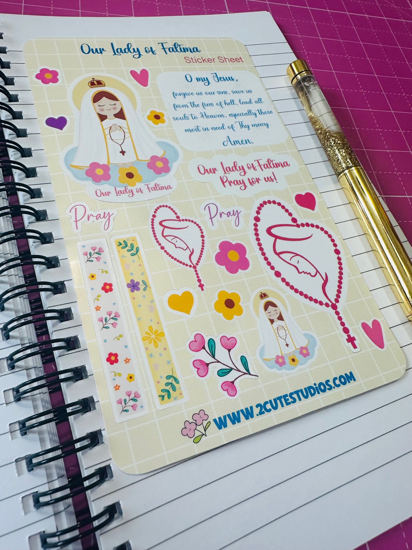 Our Lady of Fatima vinyl Sticker sheet