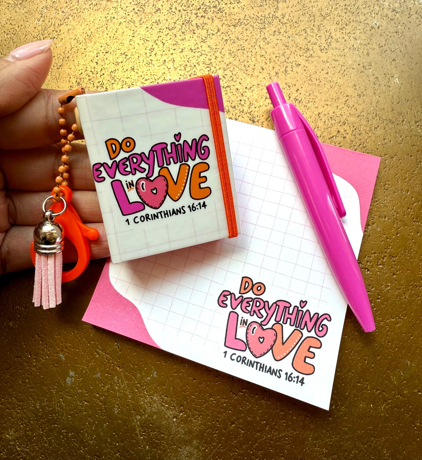 Stick Notes Keychain Do everything in LOVE Inspirational Bible Verse note Catholic Stick Note Christian