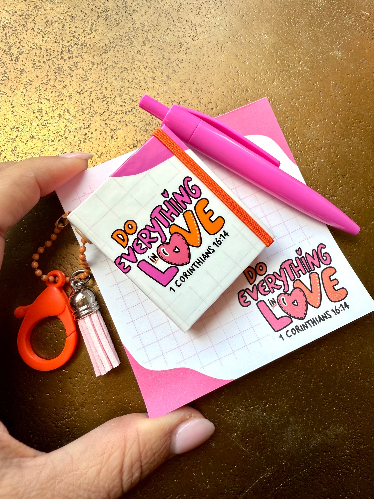 Stick Notes Keychain Do everything in LOVE Inspirational Bible Verse note Catholic Stick Note Christian