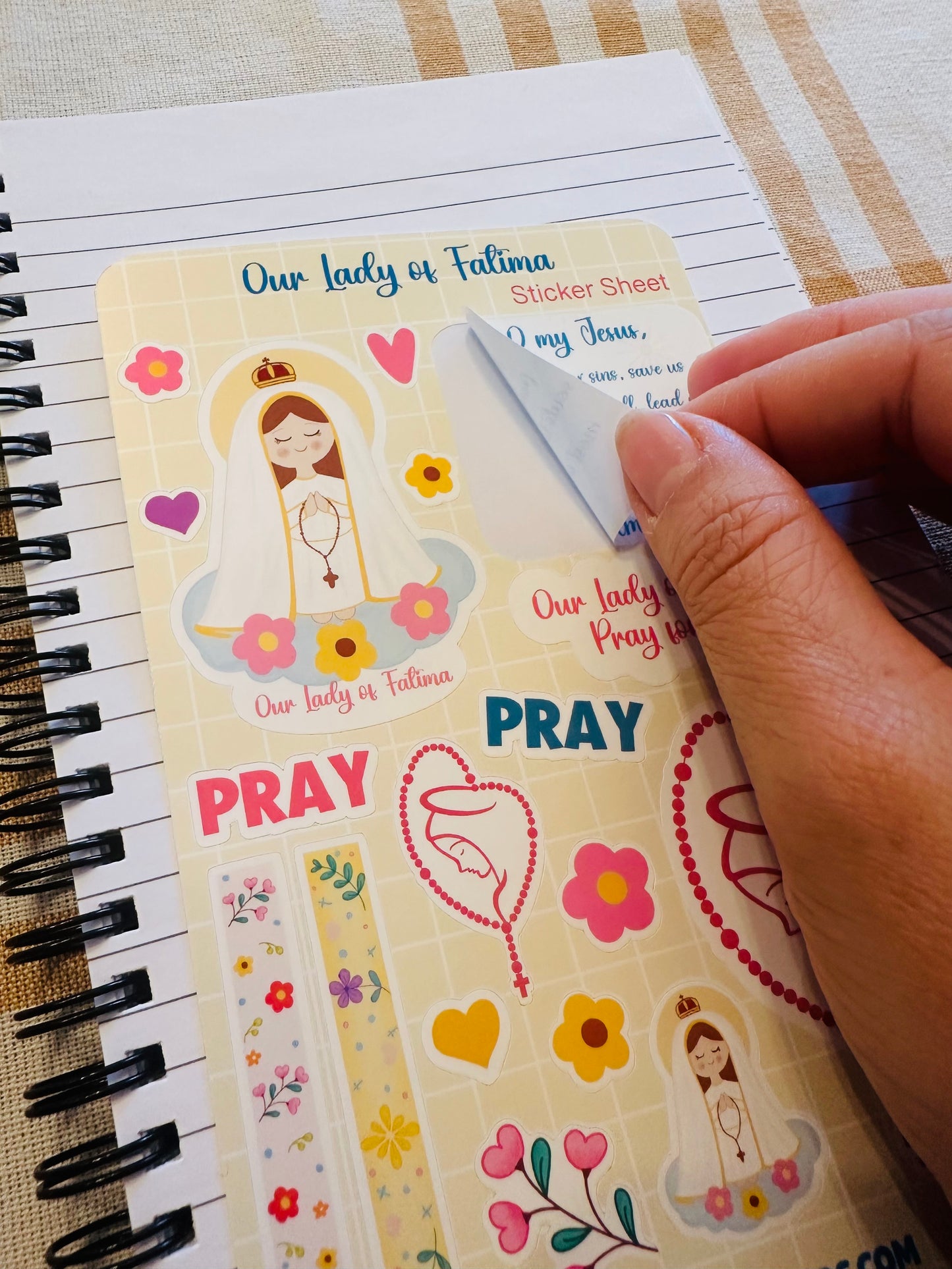 Our Lady of Fatima vinyl Sticker sheet