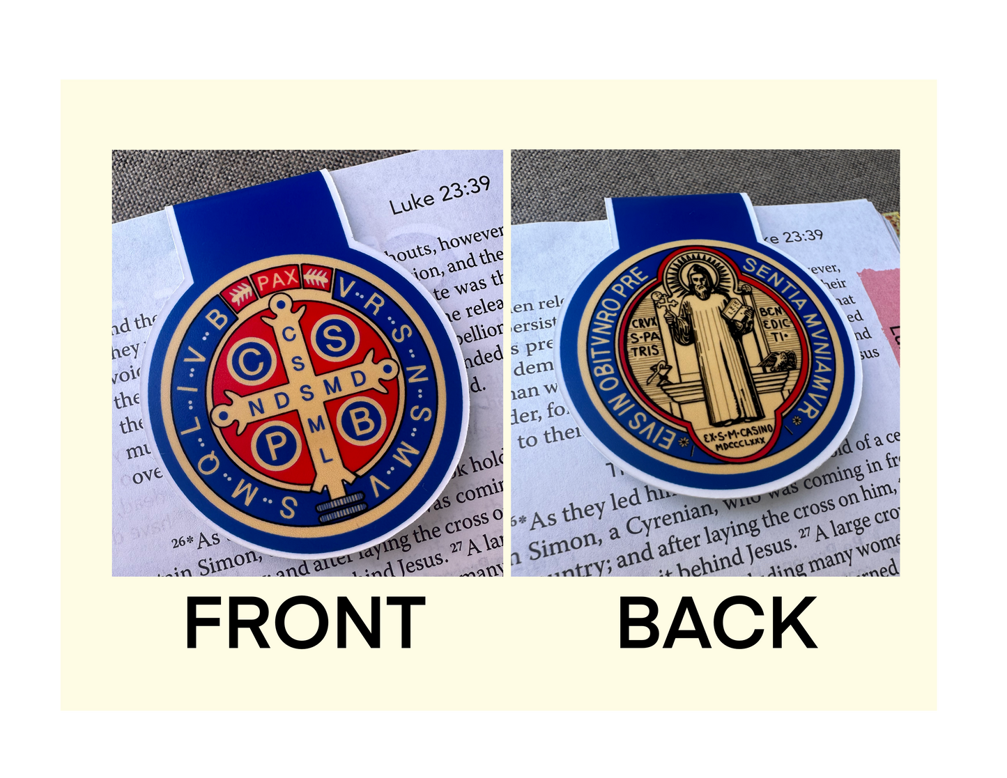 Magnetic Bookmark Saint Benedict Medal (color)