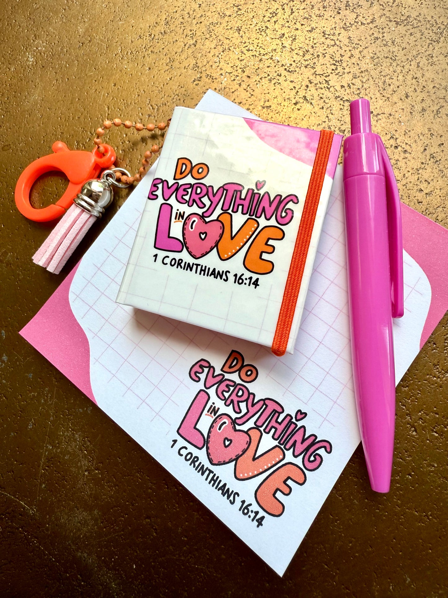 Stick Notes Keychain Do everything in LOVE Inspirational Bible Verse note Catholic Stick Note Christian