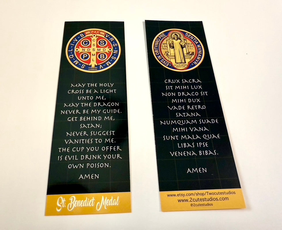 Bookmark Saint Benedict Medal Prayer