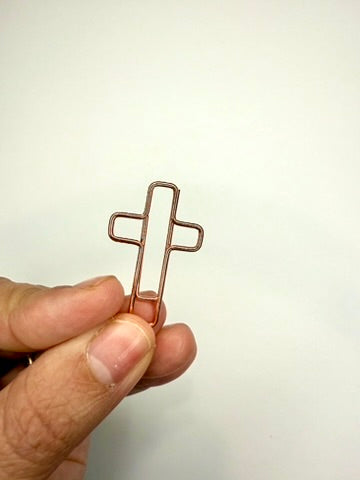 Cross Paperclip Small Rose Gold