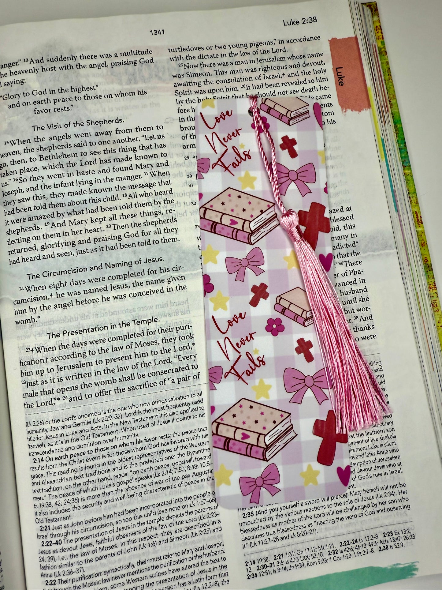 Bookmark Pink Valentine Day Inspirational