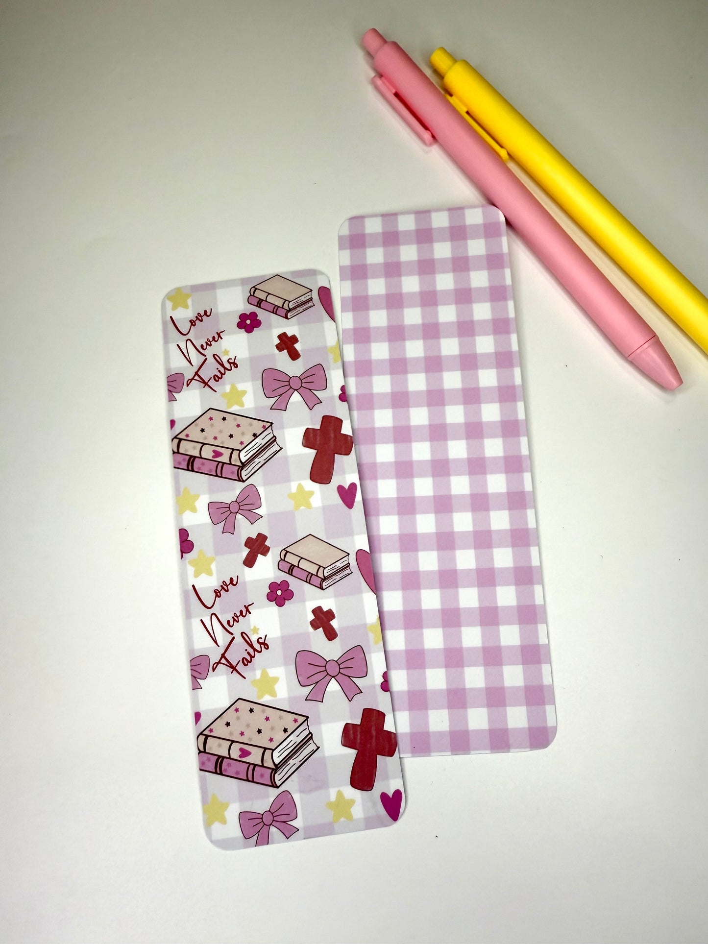Bookmark Pink Checkered Valentines