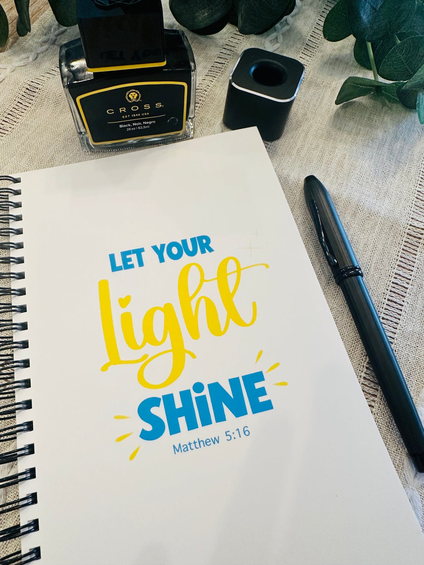 Journal Notebook Spiral Let your light shine