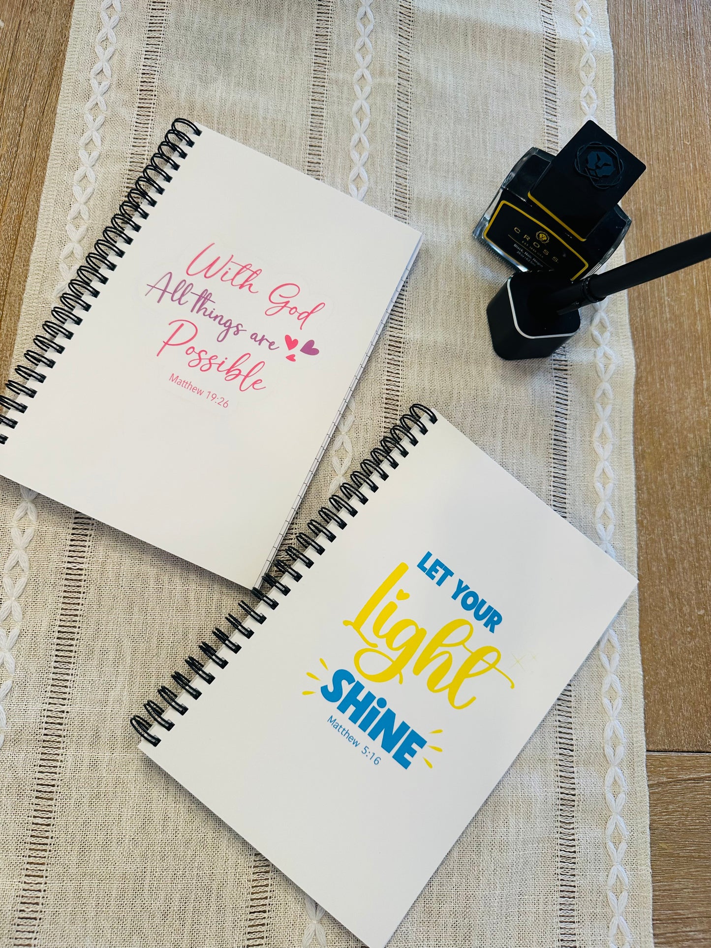 Journal Notebook Spiral Let your light shine
