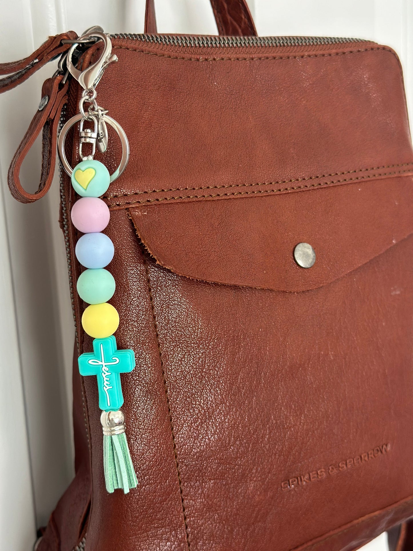 Keychain Jesus Pink Silicone keychain cute Silicone beaded keychain silicone beads keychain gift for her keychain for teacher green