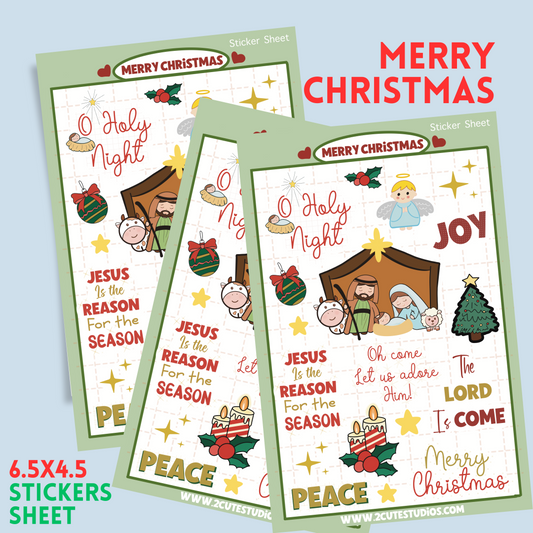 Christmas Sticker sheet planner Cute Christian Christmas sticker Stationery for scrapbook Planner Bullet Journaling