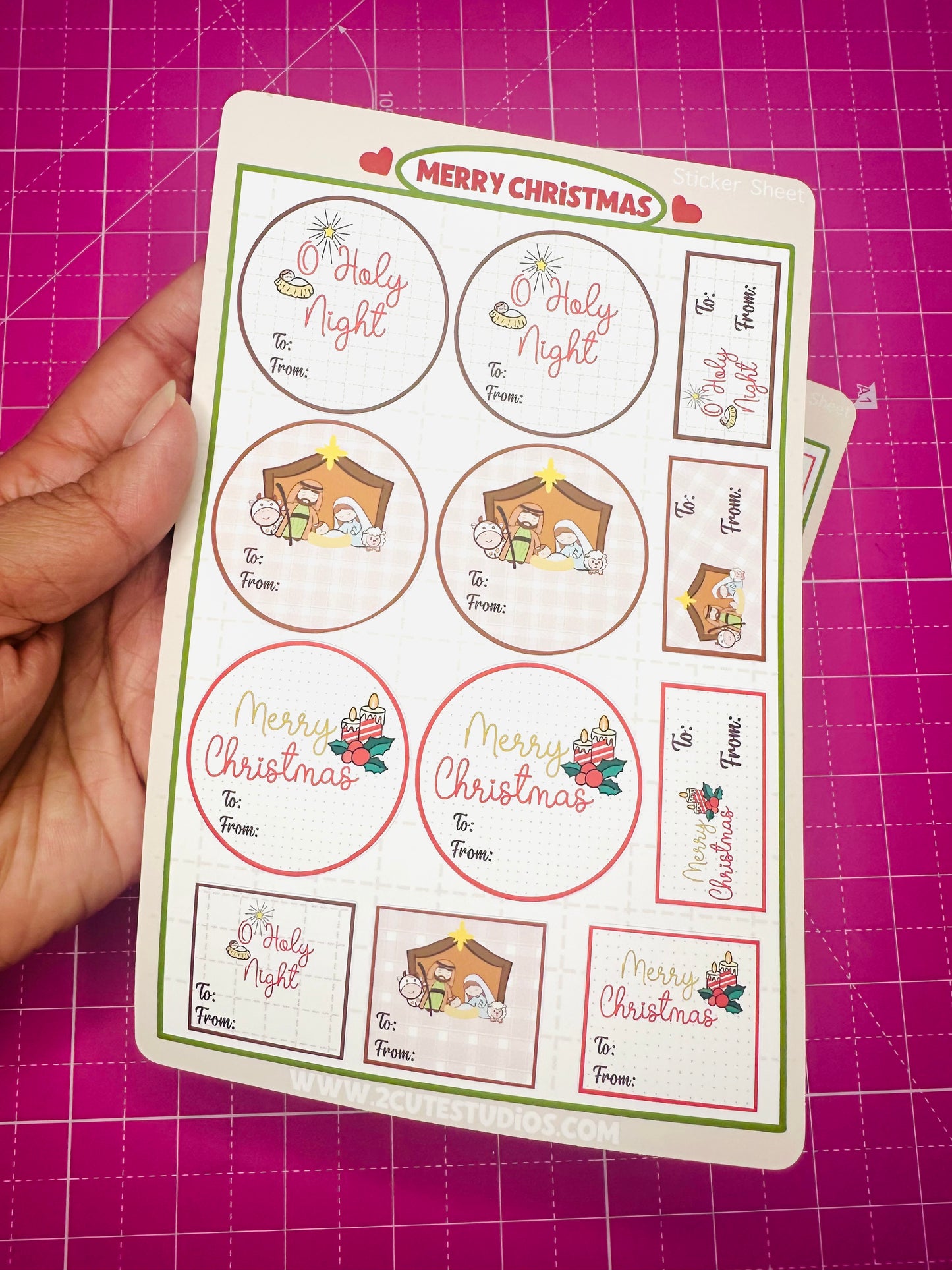 Christmas Gift Tag Sticker Sheet Christmas Labels Christmas Gift Stickers cute Christian Christmas sticker