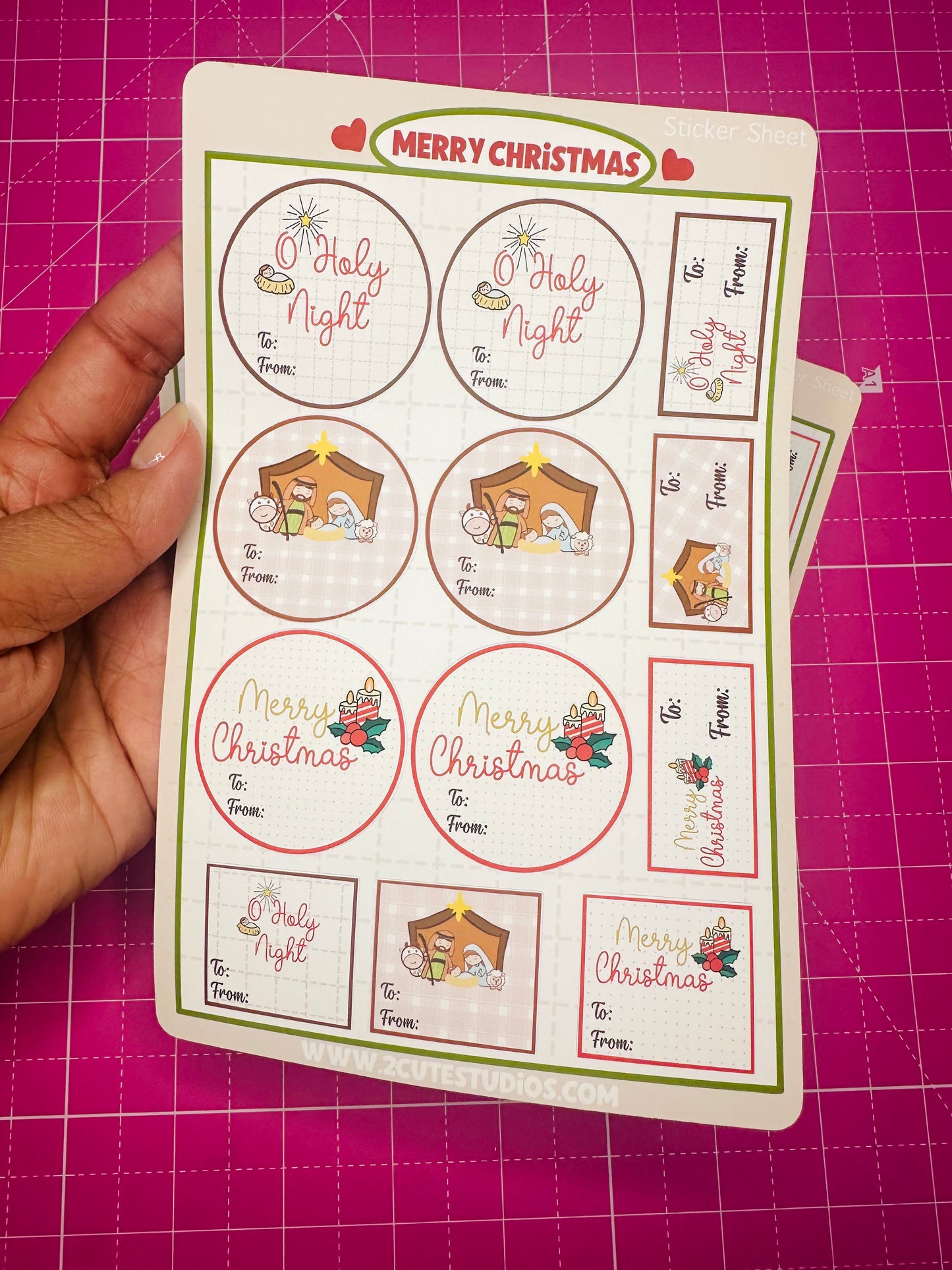 Christmas Gift Tag Sticker Sheet Christmas Labels Christmas Gift Stickers cute Christian Christmas sticker