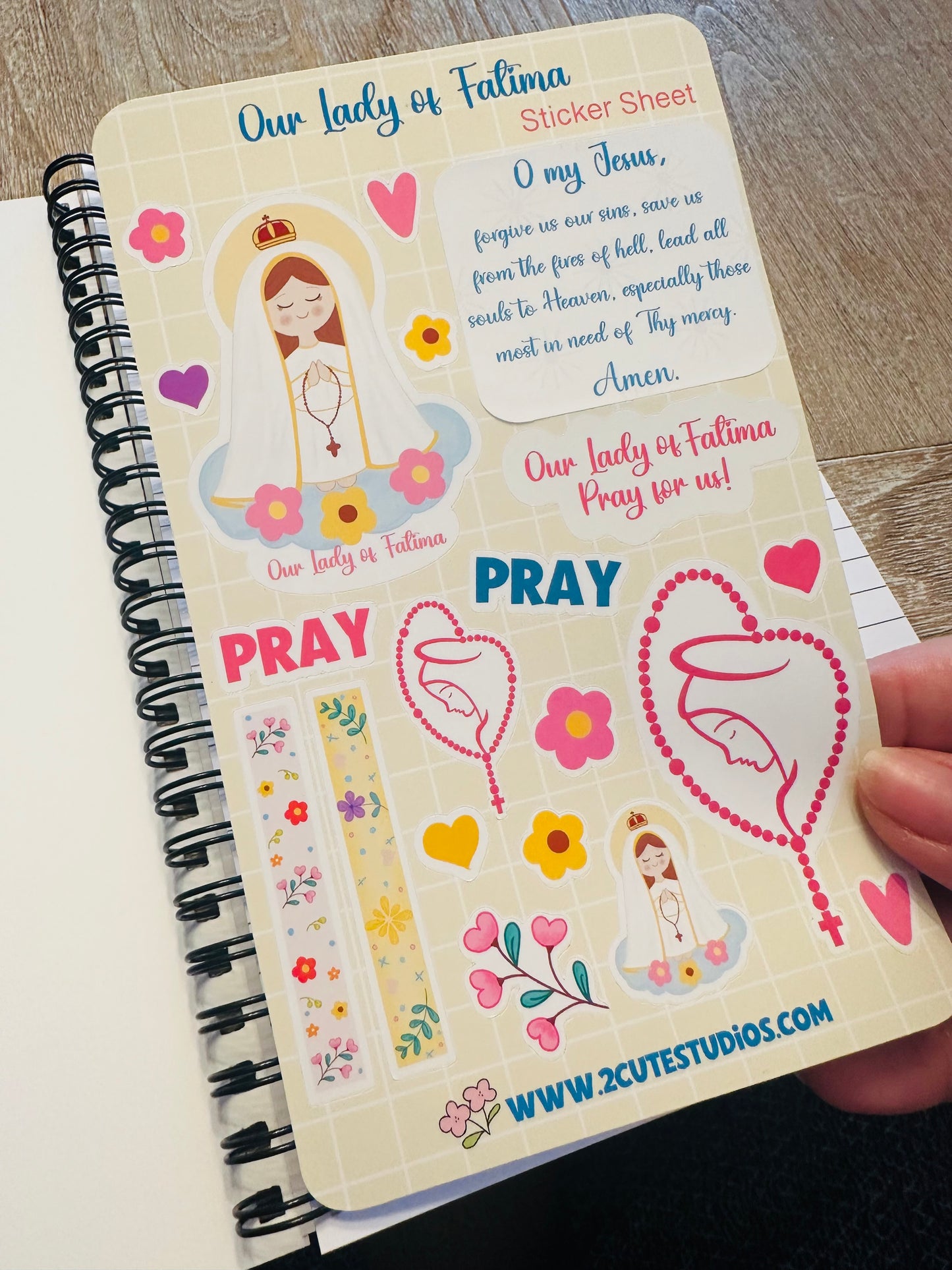 Our Lady of Fatima vinyl Sticker sheet planner Cute Catholic Stationery for scrapbook Stickers for Planner Bullet Journaling