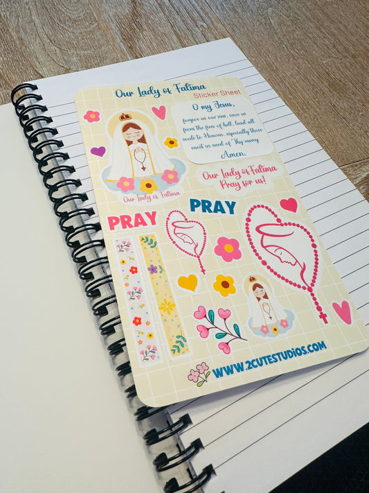 Our Lady of Fatima vinyl Sticker sheet planner Cute Catholic Stationery for scrapbook Stickers for Planner Bullet Journaling