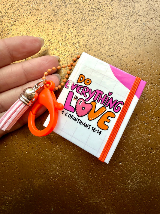 Stick Notes Keychain Do everything in LOVE Inspirational Bible Verse note Catholic Stick Note Christian