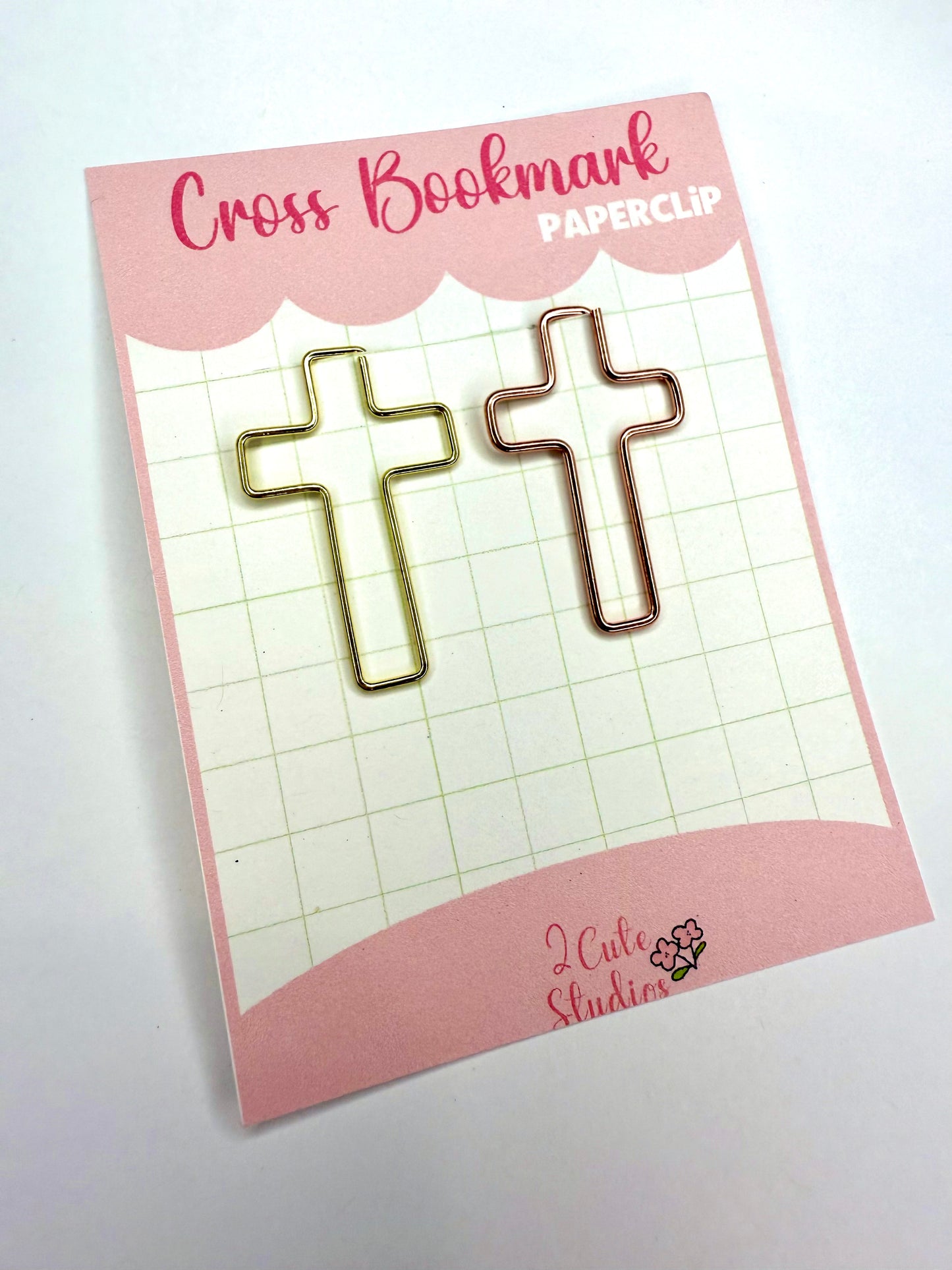 Cross Paperclip  Small Rose Gold