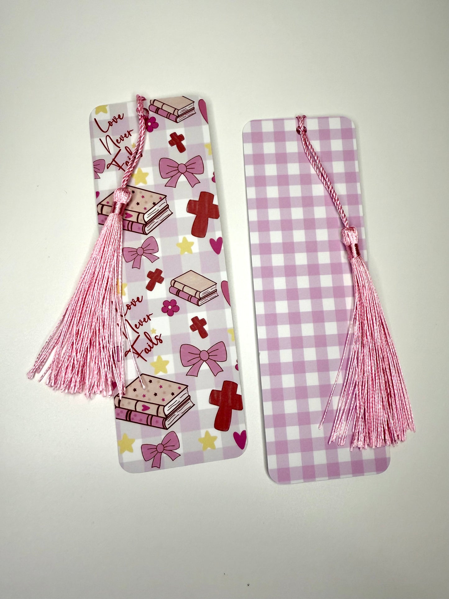 Bookmark Pink Checkered Valentines