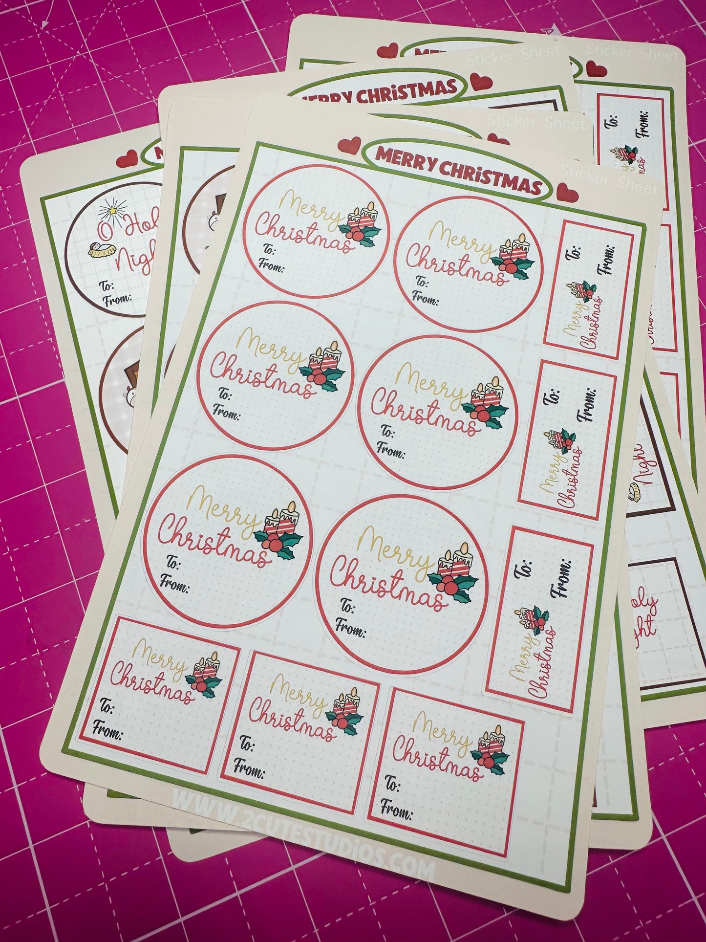 Christmas Gift Tag Sticker Sheet Merry Christmas Labels Christmas Gift Stickers cute