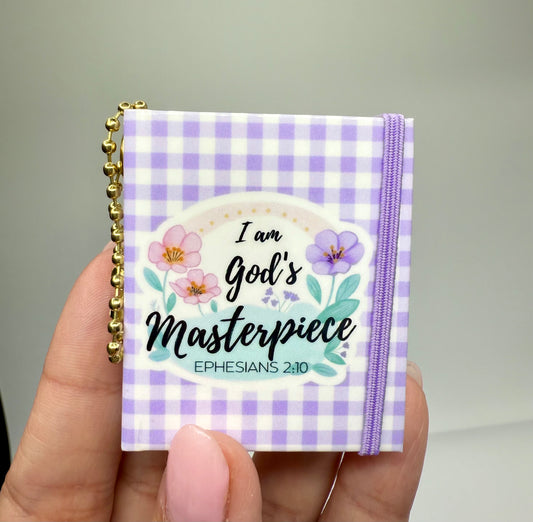 Stick Notes Keychain I am God's masterpiece