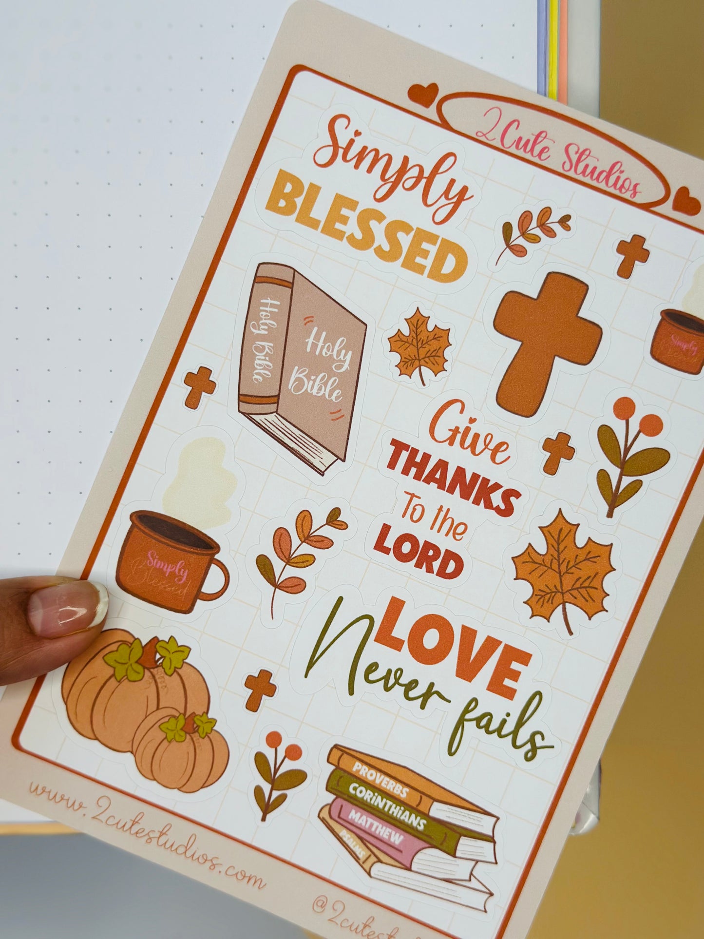 Fall Sticker sheet planner Cute Autumn Stationery for scrapbook cute Pumpkin stickers for cozy station Planner Bullet Journaling