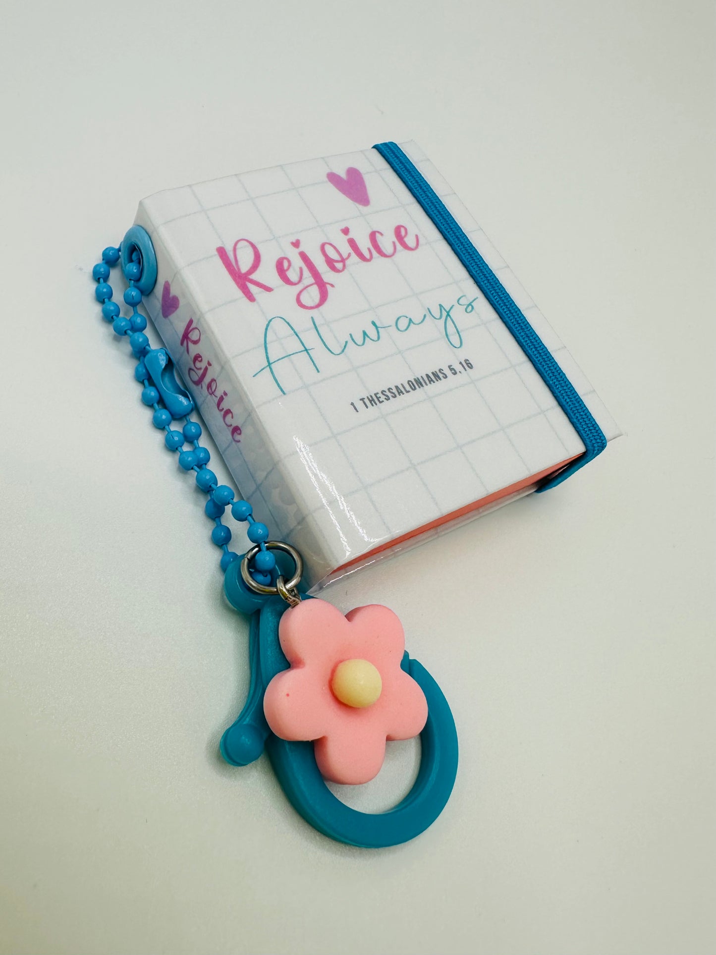 Stick Notes Keychain "Rejoice Always"