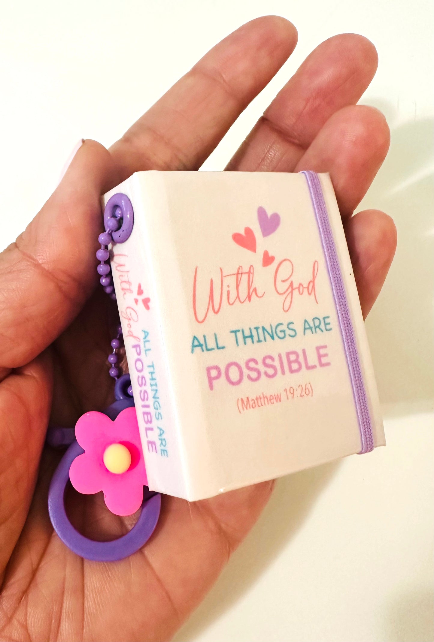 Stick Notes Keychain With God all things are Possible Post it cute inspirational note Catholic Stick Note Christian